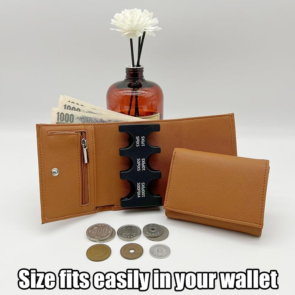 Japanese Yen Coin Holder Coins Trays Boxes Plastic Coin Sorter Organizer and Dispenser with 6 Slots JPY Portable Storage Hard Case Organiser for Travel Car Coins Storage ﻿ image number 3