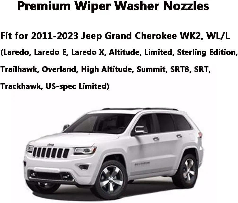 68260443AA Premium Wiper Washer Nozzles Fit for 2005-2023 Jeep Grand Cherokee WK WK2 WL Windshield Washer Fluid Jet Nozzle | Easy to Install | 2 Pack, Ref 55372143AB, Grand Cherokee Accessories image number 5