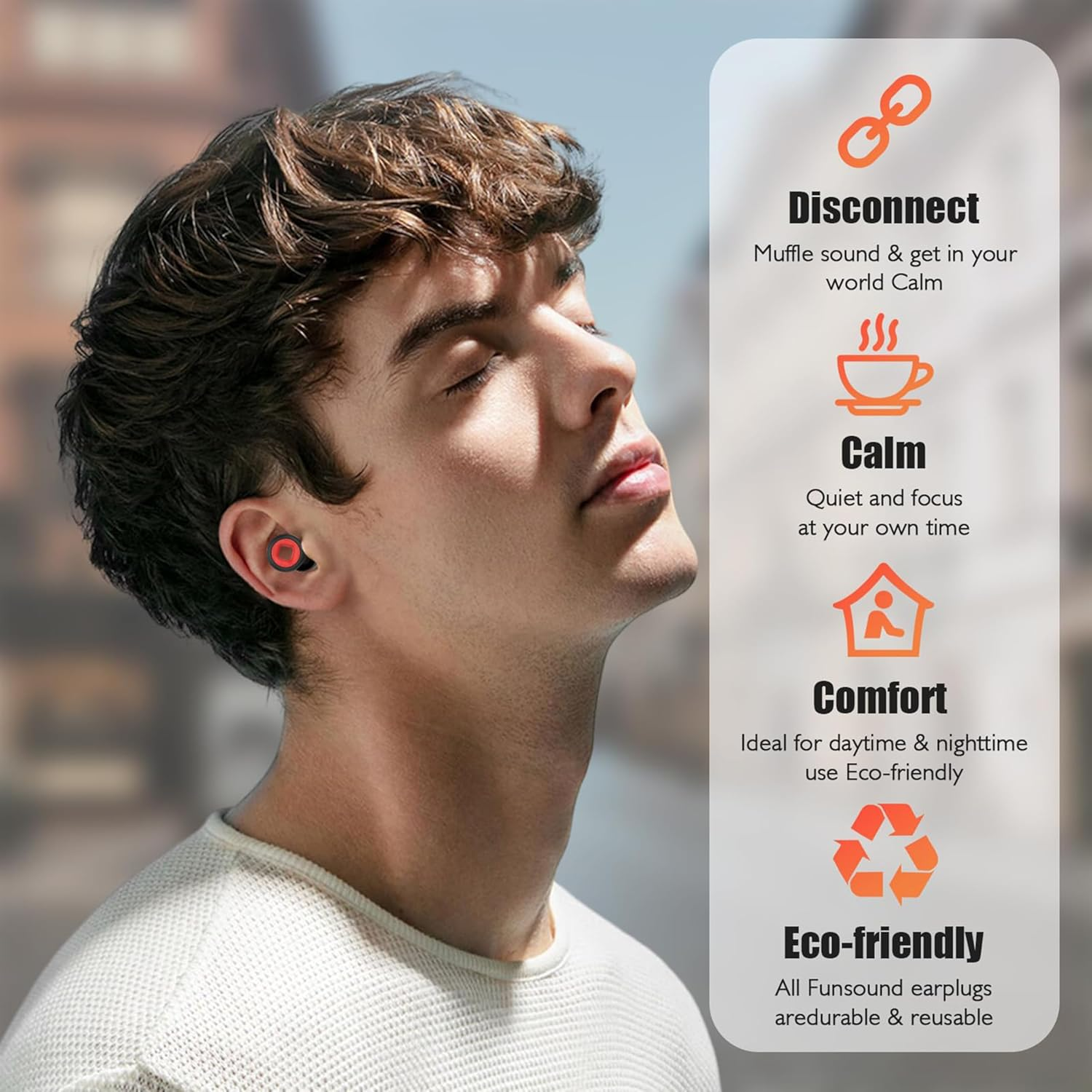 Motorcycle Ear Plugs for Sleeping, Soft Silicone Noise Cancelling Earplugs for Wind Noise Reduction, Concerts, Travel anti Snoring, Waterproof Comfort Fit Motorbike Ear Protection(Black) image number 5