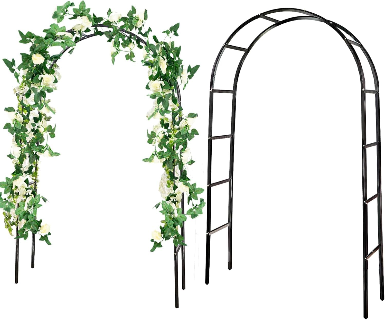 Metal Garden Arch &ndash; Outdoor Wedding Arbor Trellis for Climbing Plants, Freestanding Pergola Archway for Roses Vines Bridal Party Decoration image number 4
