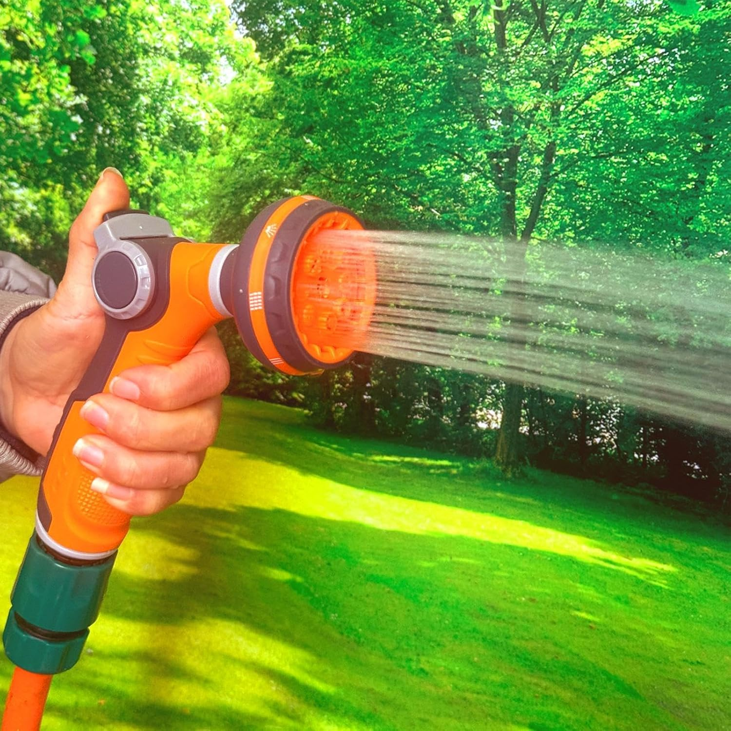 Hose Sprayer Nozzle, Water Hose Nozzle - High Pressure Hose Nozzle | 8 Adjustable Spray Patterns Leakproof Gardening Tools Garden Sprayer For image number 5