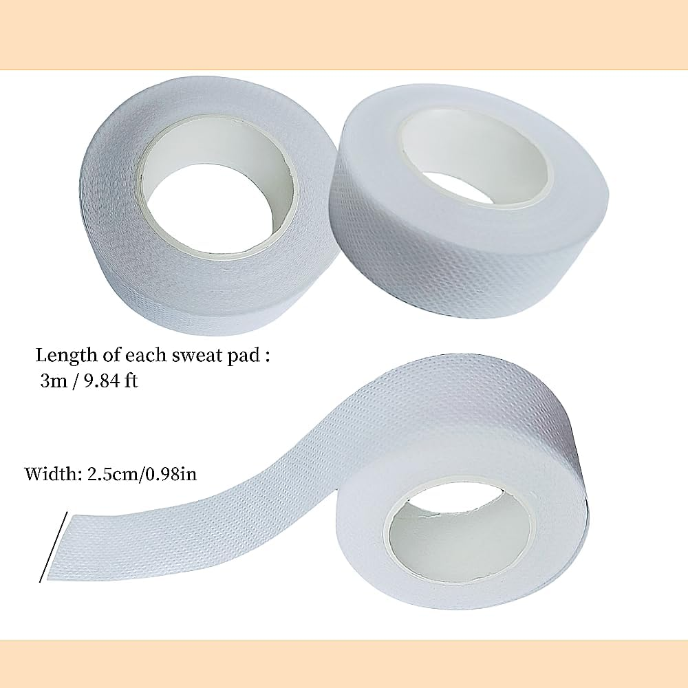 APZDFGIFCD 5 Rolls Collar Protector Sweat Pads, Self-Adhesive Shirt Collar Protector Absorbent Sweat Shields Pad for Hat Shirt Neck Liner Armpit Tape Collar Protectors for Women Men, White, 1