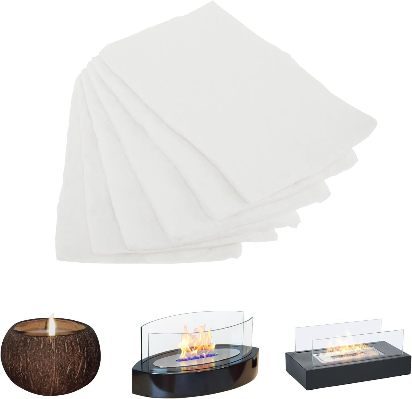 6 Pcs Tabletop Fire Pit Ceramic Wool Wick to Extend Burning Time Fireproof Ceramic Wool Wick Sponge Heat Resistant Sponge Cotton Core Ceramic Fiber Insulation for Bioethanol Rubbing Alcohol F image number 1