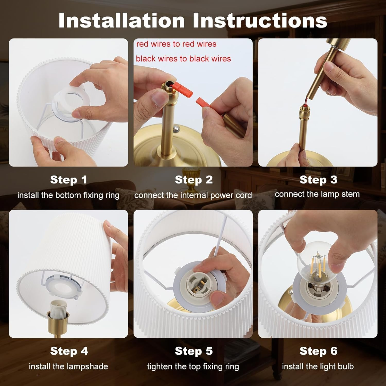 Rechargeable Cordless Table Lamp 5200Mah - 3 Brightness Touch Dimmable Gold Lamp with Fabric Lampshade (40Cm) | Perfect for Nightstand, Bedroom, Kitchen, Living Room (2) image number 5