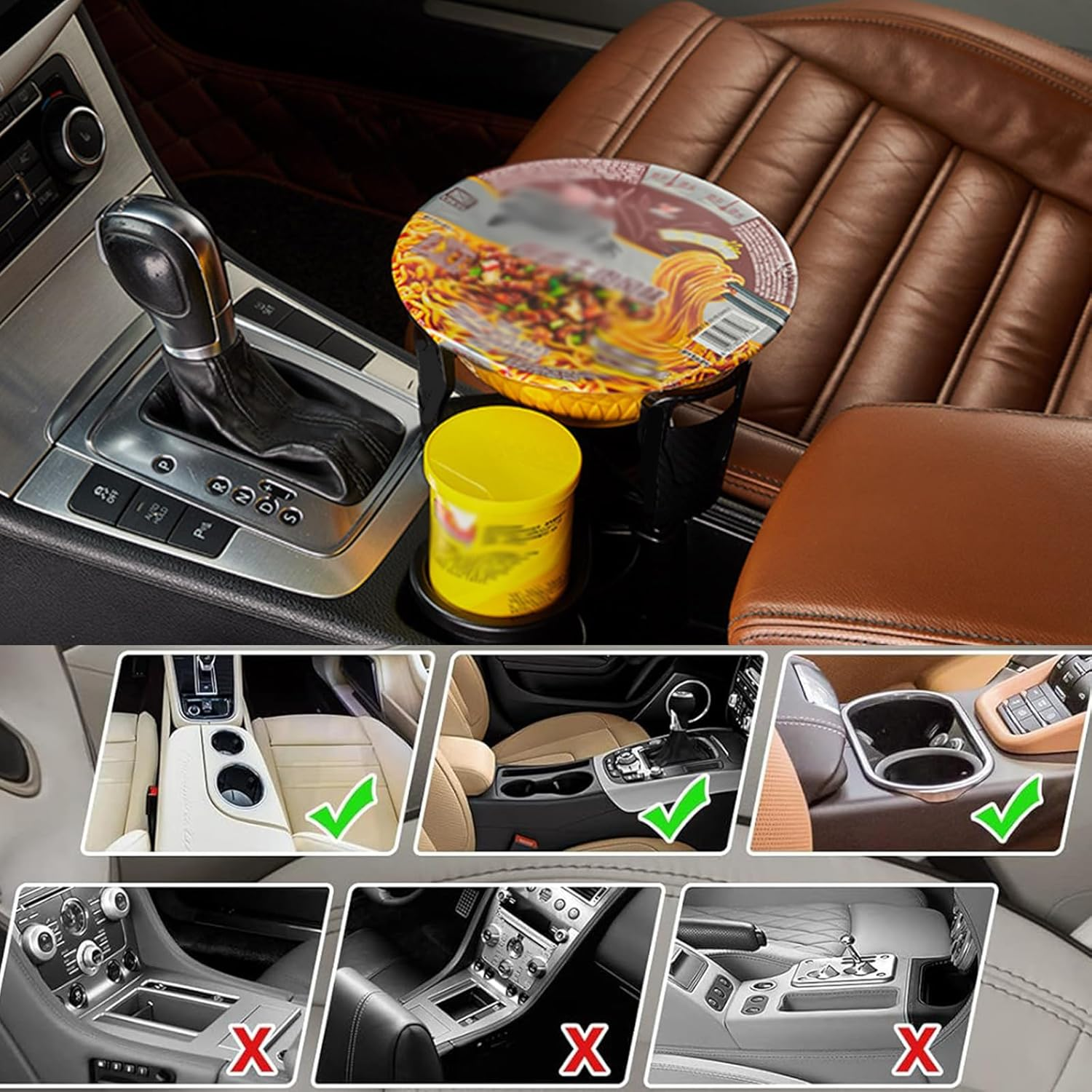 Cupholder, Cupholder Expander for Car, Expandable Car Cupholder with Adjustable Base, Upgrade 2 in 1 Extender with 360&deg; Rotating & Locking Function, All Purpose image number 5