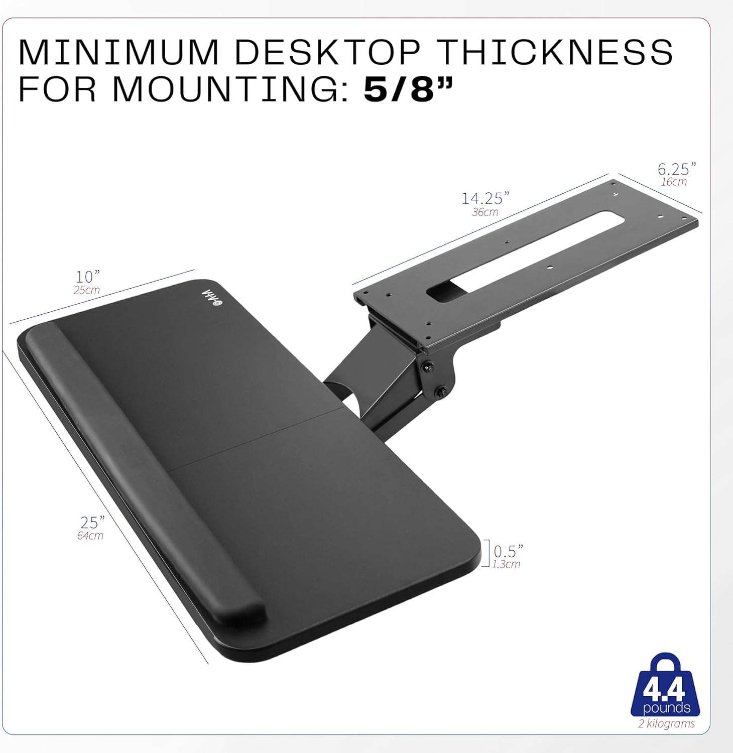 VIVO Adjustable Computer Keyboard & Mouse Platform Tray Ergonomic under Table Desk Mount Drawer Underdesk Shelf, MOUNT-KB03B image number 6