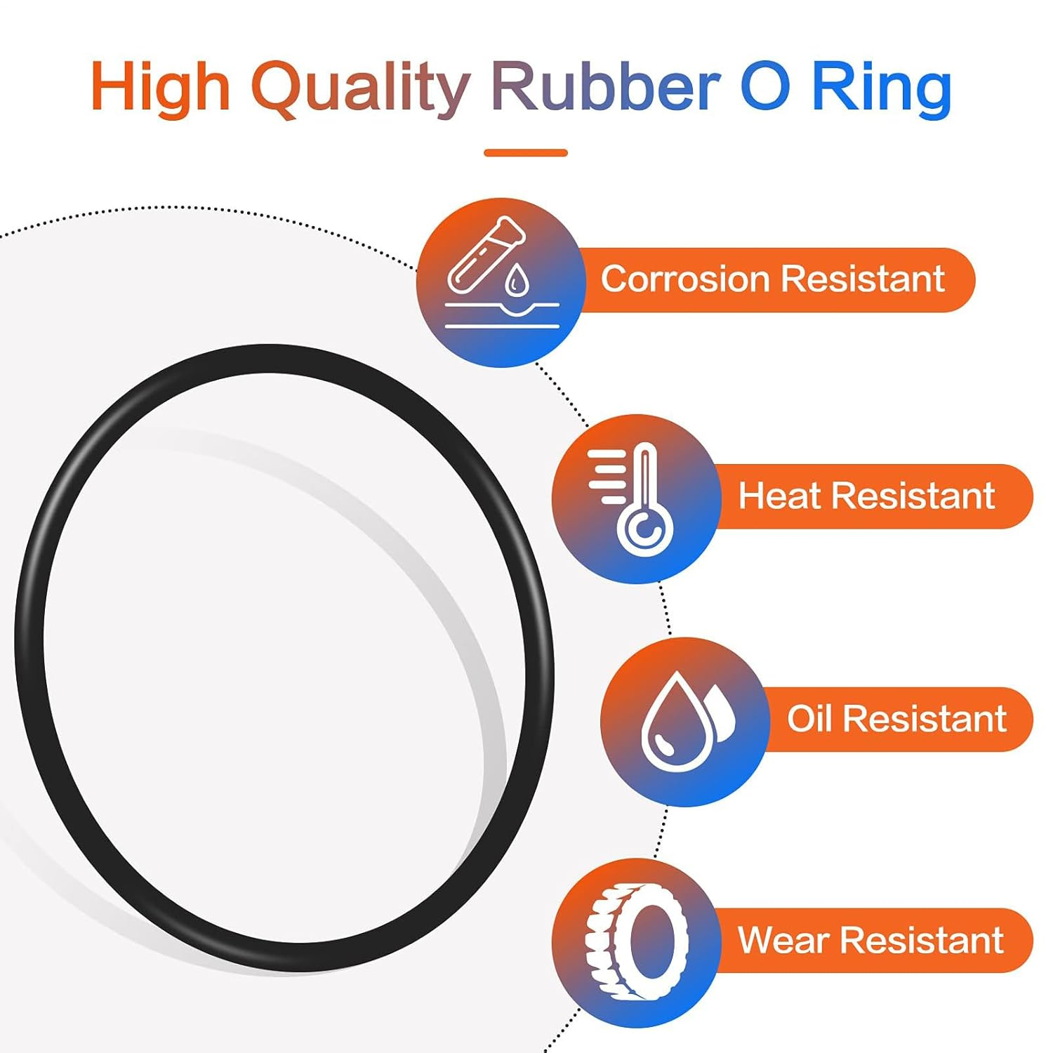 Lisutupode Rubber O Rings Assortment Kit, Rubber Combination Washer Sealing Assort, Precise O Rings Automotive Repair Tool for Water Pipe Automobile Parts Home Industrial image number 2