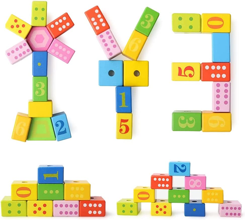 BOHS Caterpillar Lacing Blocks - Threading & Stacking - Toddler Learn Counting, Numbers and Shapes- Baby Kids Fine Motor Skills Toys image number 3