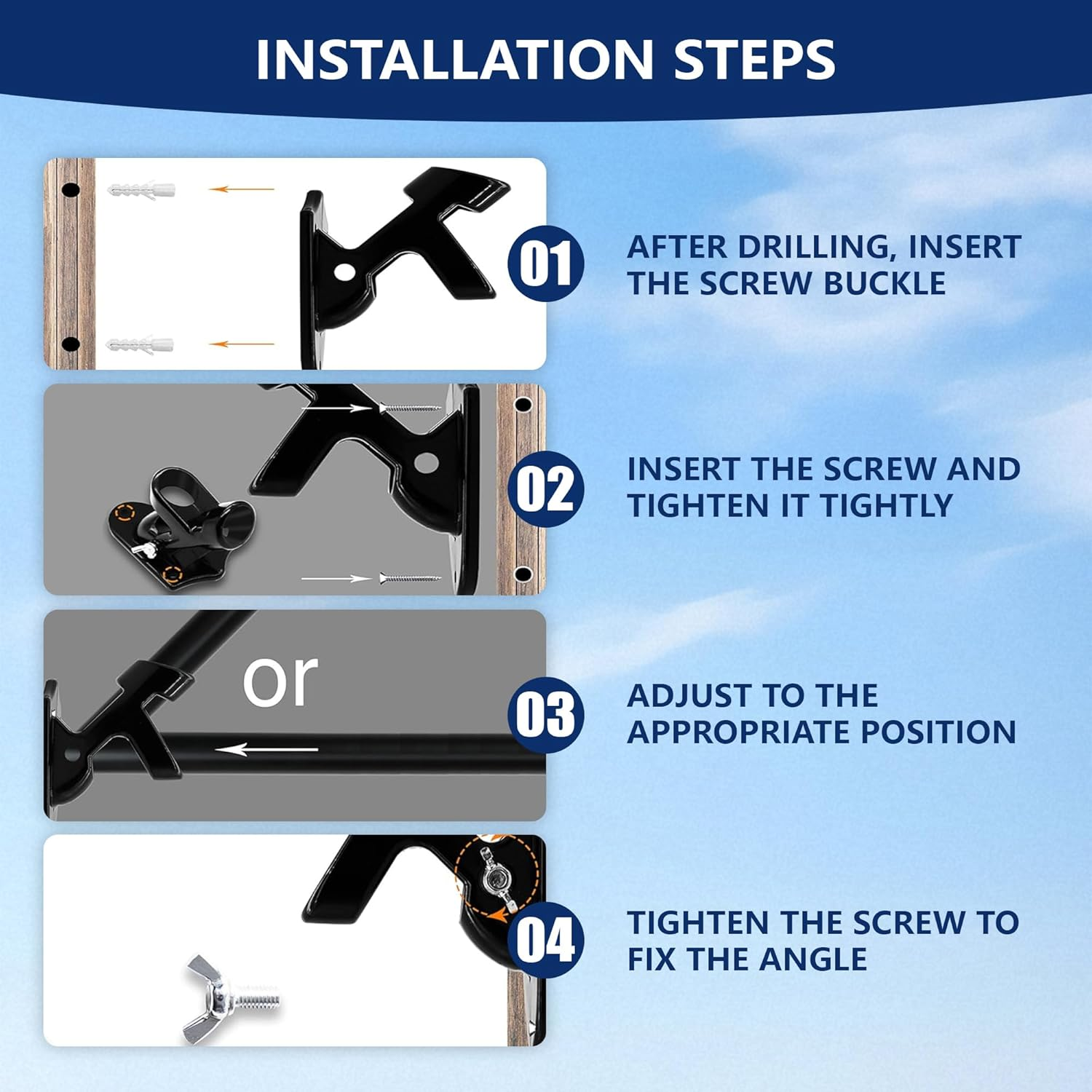 Xiwerhll Flag Pole - Upgraded Bracket Set, 6 FT Stainless Steel Flag Poles，Adjustable Flag Pole Suitable for Home, Commercial, Outdoor Wall-Mounted Flag Pole