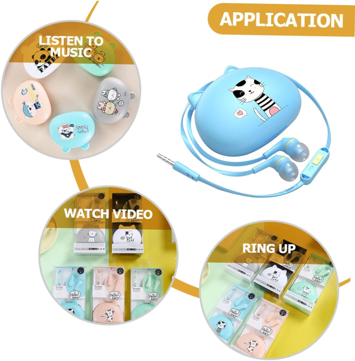 Mikinona -Ear Wired Earphones with High Sound Quality for Popular Smartphones, Universal Earbuds Cable Compatible with Dc5.00V Devices, Lightweight Phone Accessories for Gaming and Daily