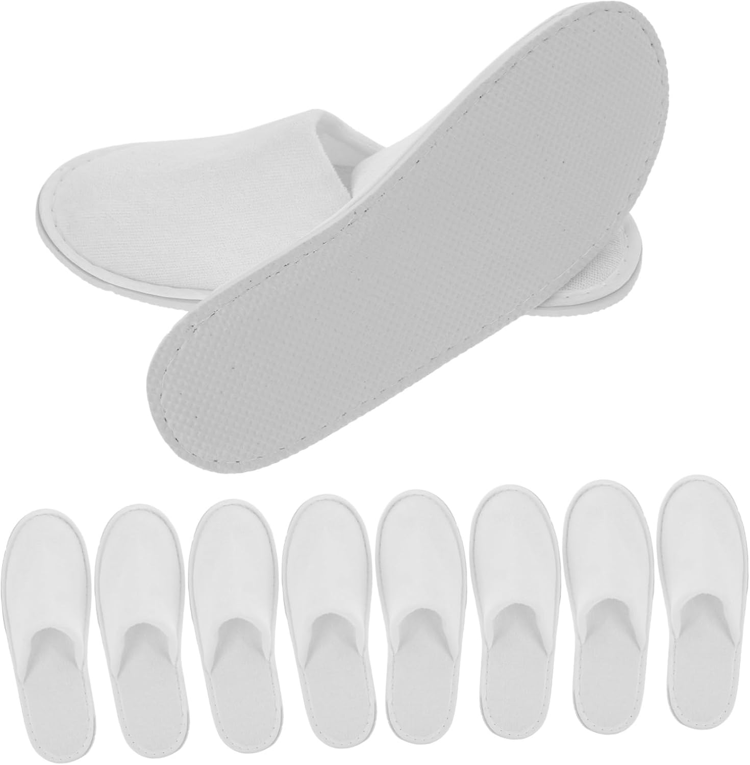 KONTONTY 5Pairs Hotel Slippers Disposable Spa Slippers for Women Men Guest Travel Nonskid Folding Indoor image number 5
