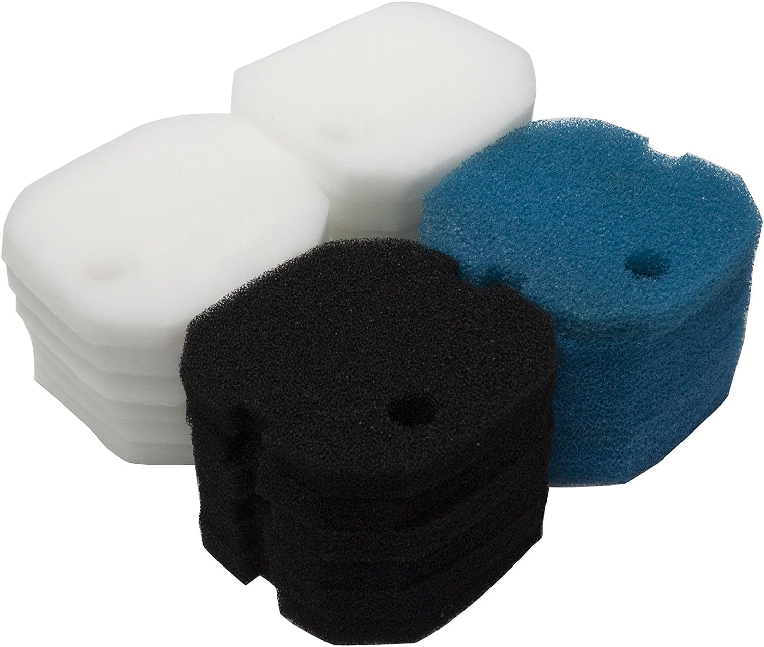 LTWHOME Poly Coarse Fine Foam Filter Pads Set Fit for Aqua One AQUIS 1200/1250 and 1000/1050(Pack of 24) image number 1