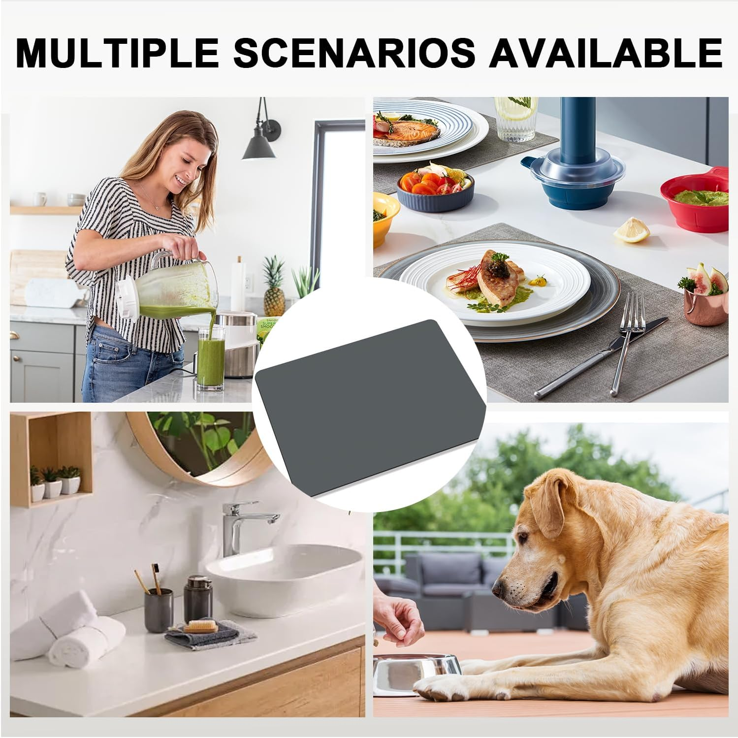 20" X 16" Dish Drying Mats for Kitchen Counter, Coffee Machine Mat, Rapid Water Absorption. Stone Drying Mat Kitchen, Coffee Maker Mat for Countertops, for Coffee Machines, Coffee Pots, Dish Racks