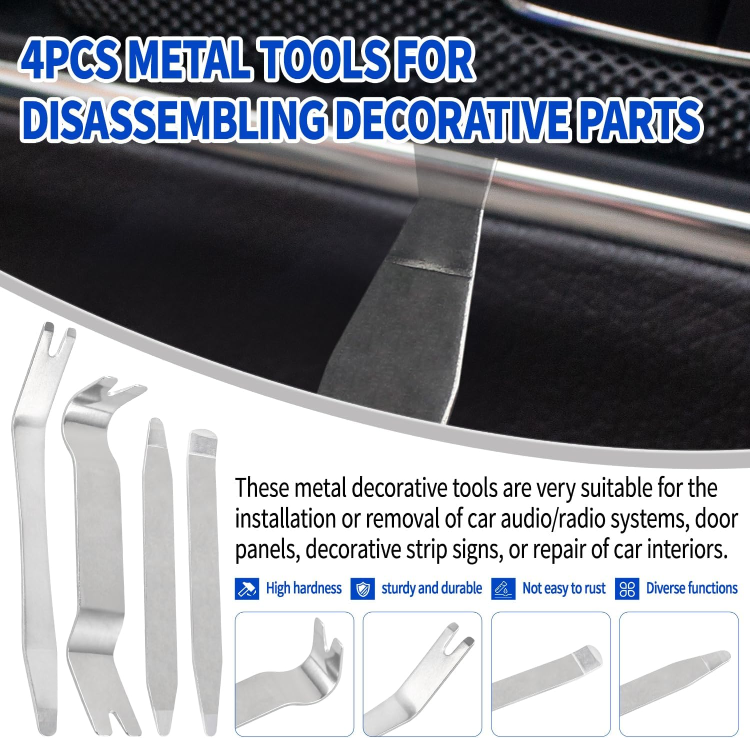 Wetado Auto Trim Removal Tool Kit, Car Door Audio Panel Trim Removal Set 17Pcs - Blue image number 2