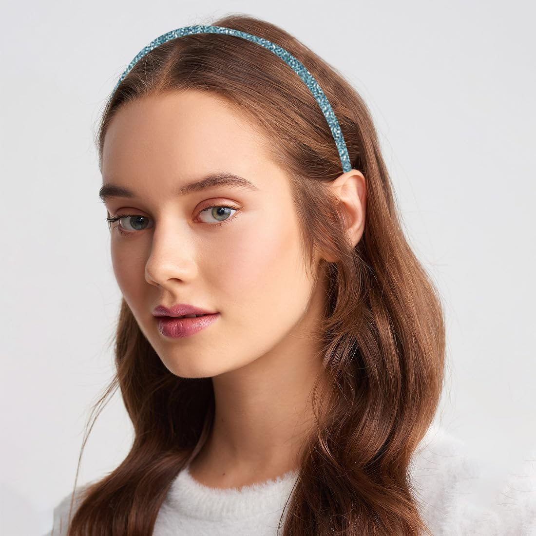 GHPKOTW Pack of 4 Glitter Headbands, Colourful Hair Accessories, Plastic, Glittering, Cute, Non-Slip, Thick, Glittery, Confetti, Rainbow Hair Bands with Teeth for Little Girls (Gold, Silver, Pink,