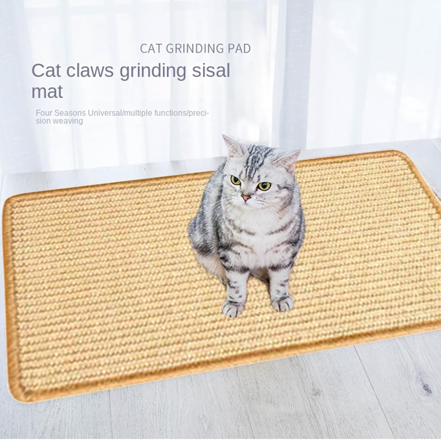 Pack of 2 Cat Scratching Mat, Natural Sisal Rug, Cat Scratching Mat, Non-Slip Scratching Boards Sisal Mat, Cat Floor Scratching Pad, Cat Scratching Furniture, Corners Scratch Protection for Sofas image number 5