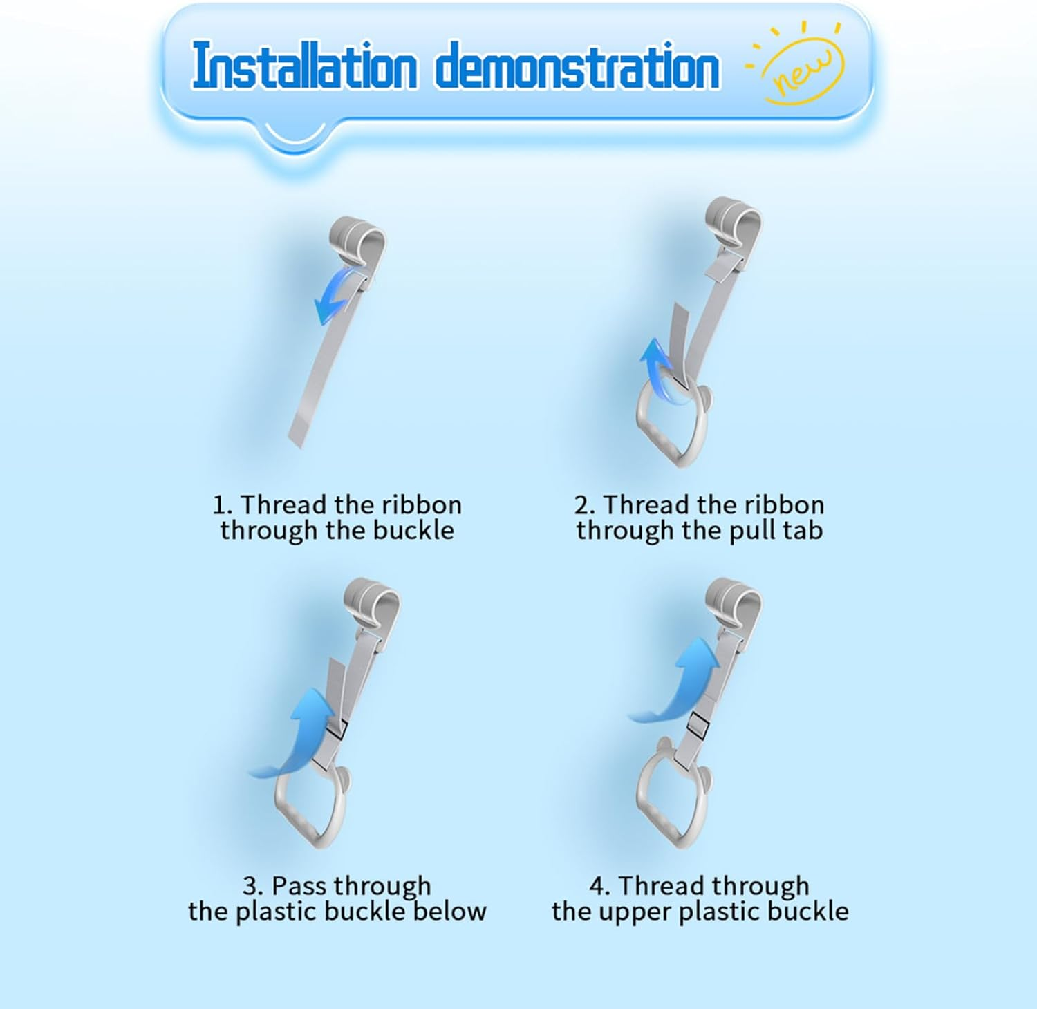 Baby Pull up Rings - Cot Hangable Rings | Training Tool Toy Strap Handle Grip for Walking Practice Exercise Boys Girls Daycare Yard Play - Pink image number 7