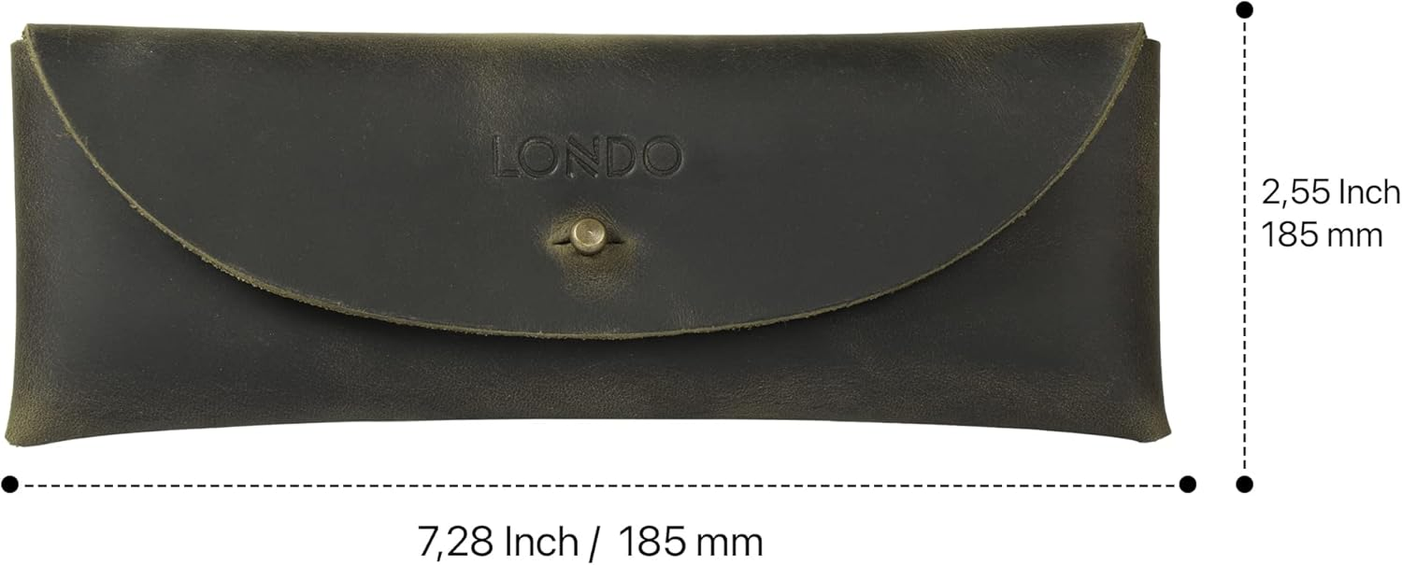 Otto Angelino Genuine Leather Pen Case with Metal Snap Fastener, Pencil Pouch Stationery Bag - Camel image number 2