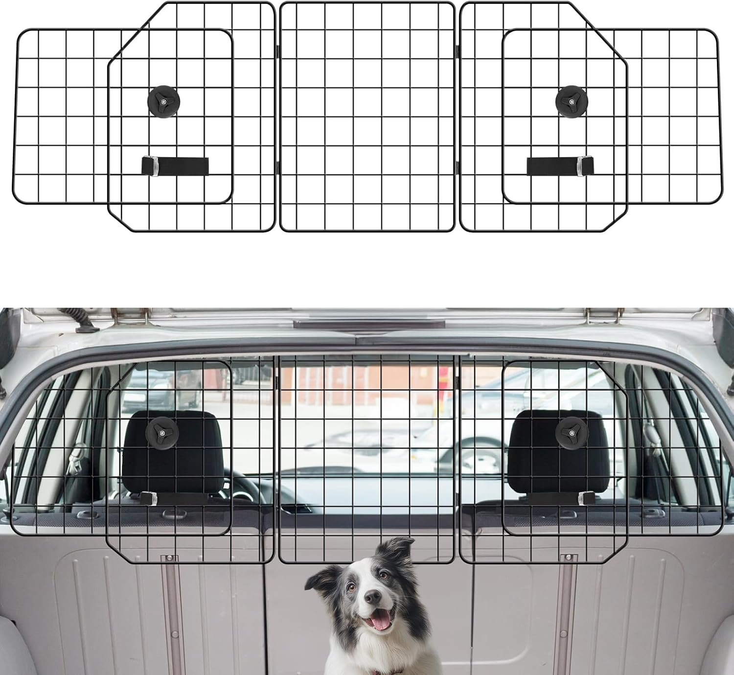 OYEAL Dog Car Barrier for SUV Adjustable Pet Car Divider Universal-Fit Back Seat Dog Separator Gate for SUV, Cars, Trucks, Black image number 5