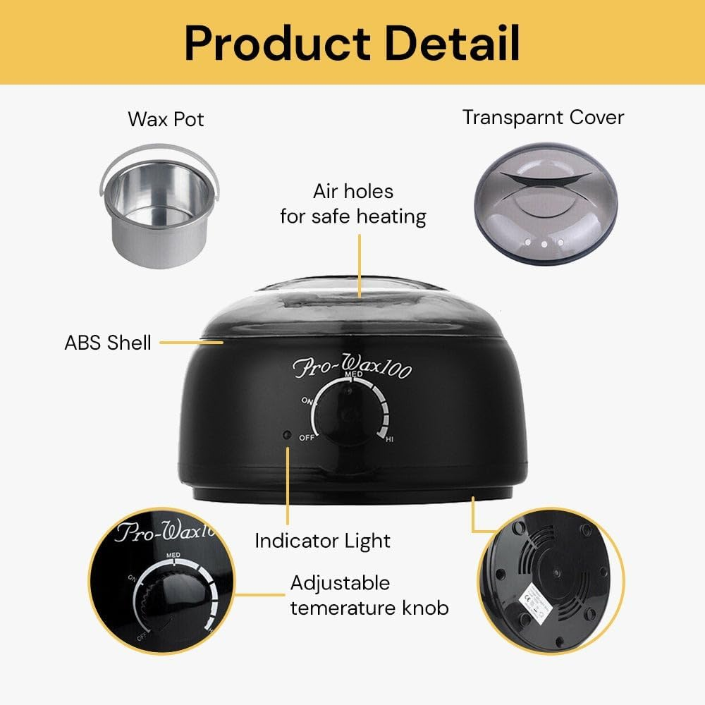 EZONEDEAL Wax Warmer for Hair Removal, Wax Kit for Women and Men Full Body, Professional Electric Wax Heater for Hard, Soft, Paraffin, Warm, Cr&egrave;me and Strip Wax, with Adjustable Temperature image number 2
