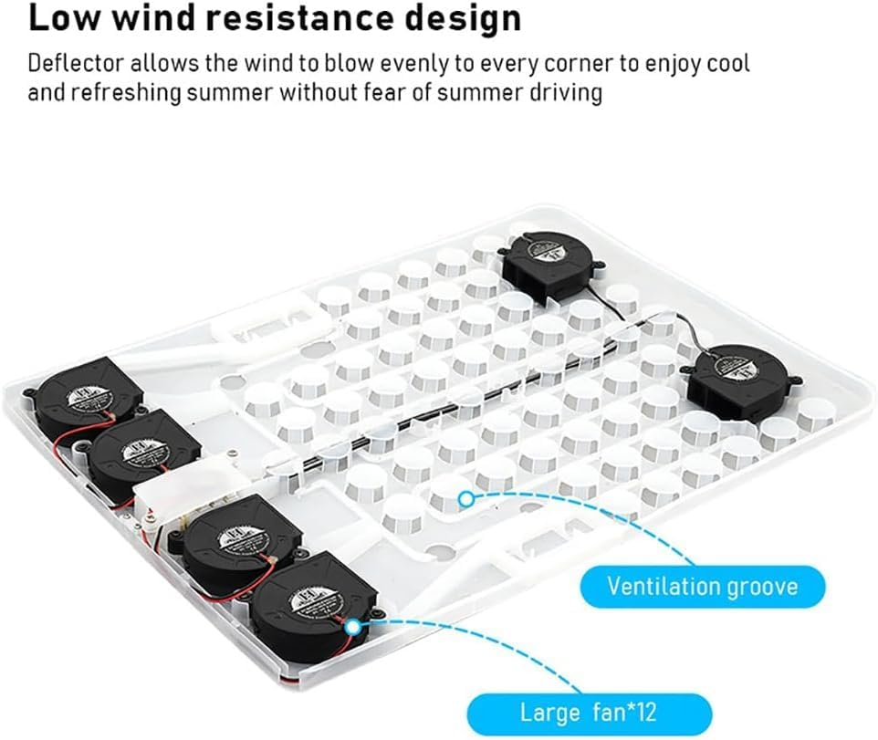 ICY Seat Car Cooling Cushion, 2025 New Icyseat, the ICY Seat with 12 Powerful Fan, 6 Massage Mode, 3-Speed Temperature, Universal Fit for All Cars Seats(12V) - 12V image number 5