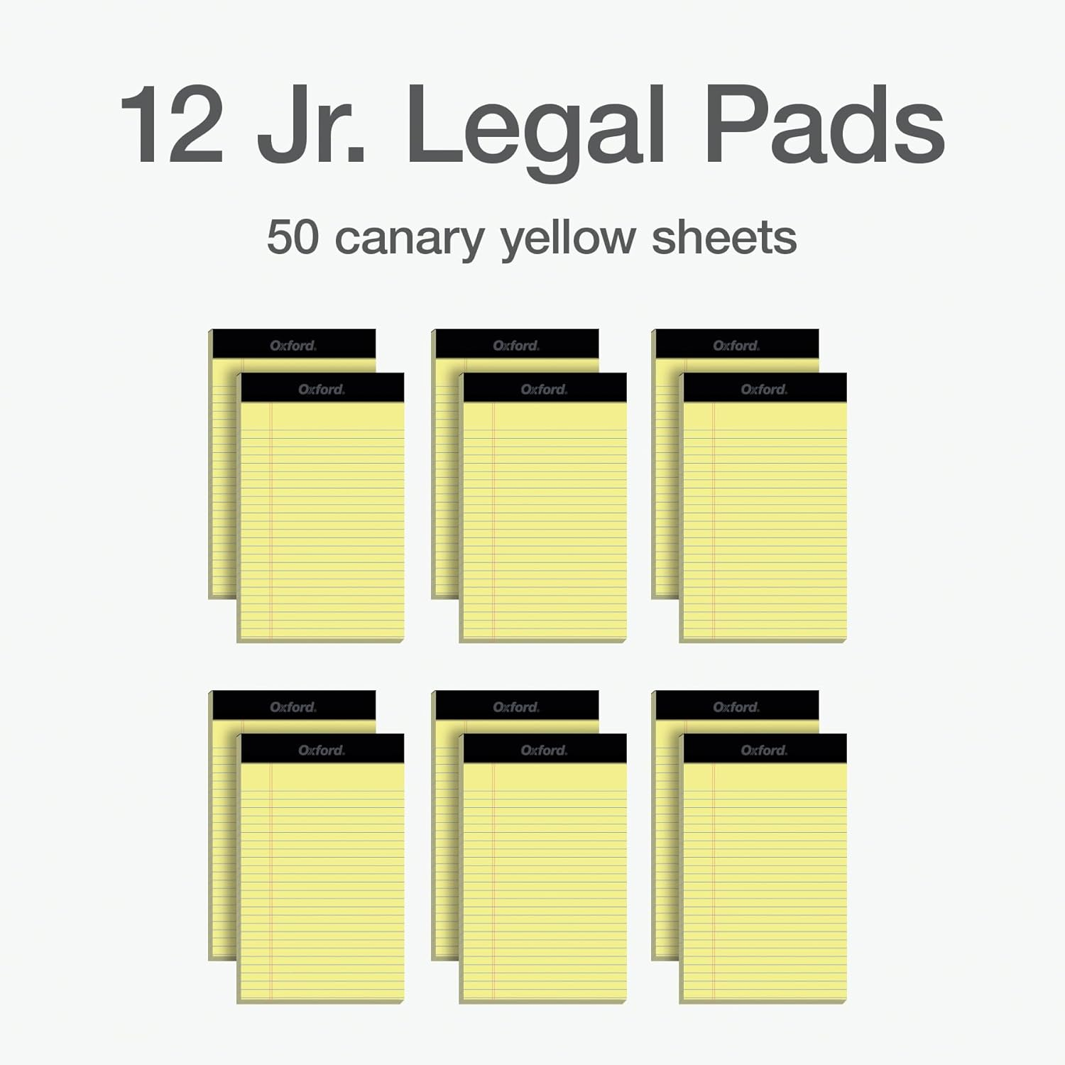 Oxford 5 X 8 Legal Pads, 12 Pack, Narrow Ruled, Yellow Paper, 50 Sheets per Writing Pad, Made in the USA (74017) image number 4