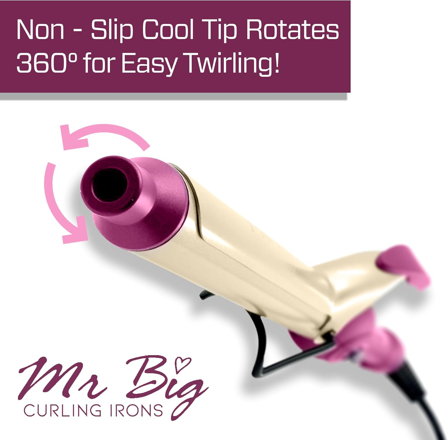 Mr Big Extra Long Curling Iron 1.25 Inch &ndash; 9.5-Inch Barrel for Long Hair, Ceramic Wand for Beach Waves & Curls, Adjustable Heat, Frizz-Free Professional Hair Styling Tool image number 1