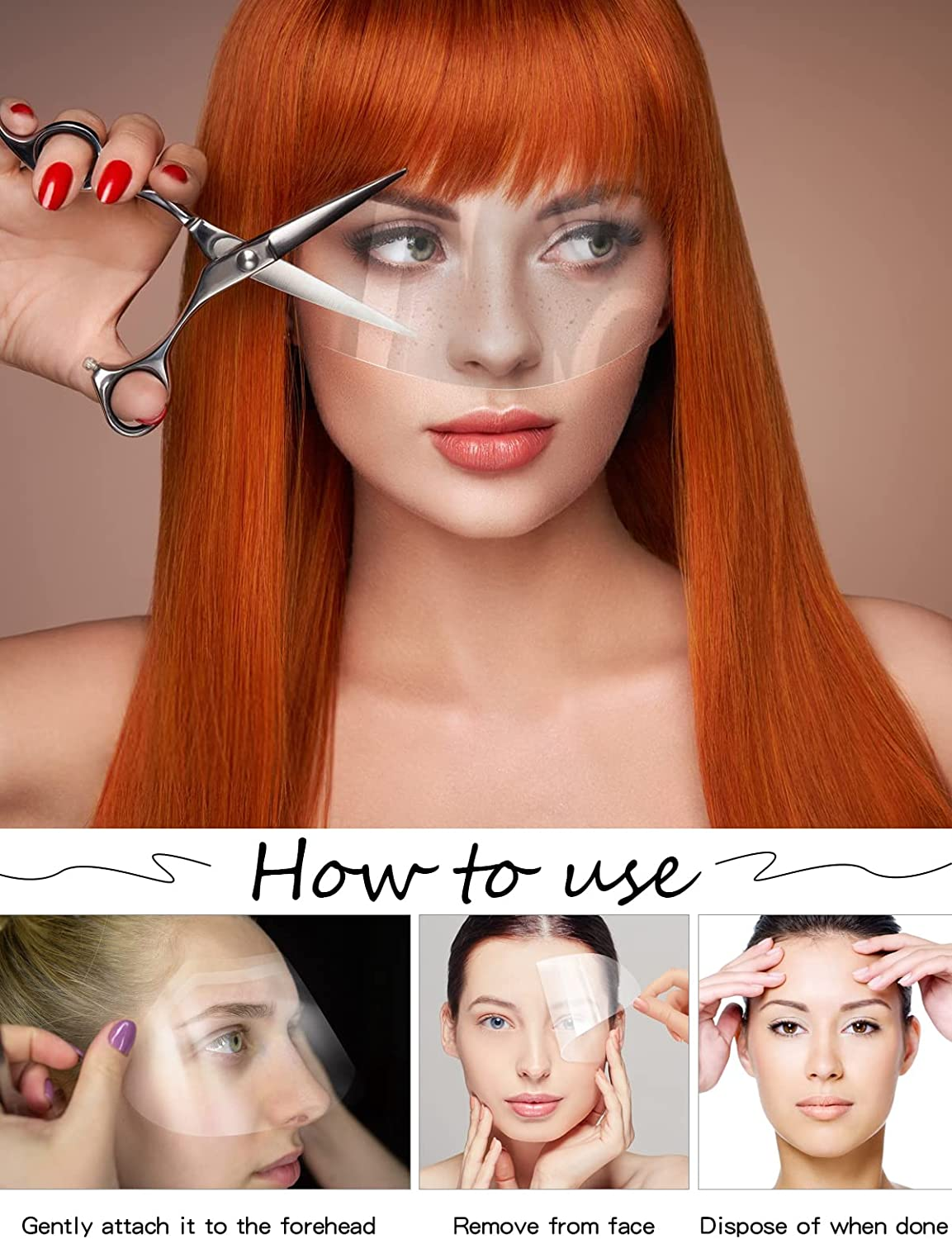 EBANKU 200 PCS Microblading Permanent Makeup Shower Face Shields Visors, Disposable Face Shields Masks for Hairspray Salon Supplies and Eyelash Extensions Eye Eyelid Surgery Aftercare image number 3