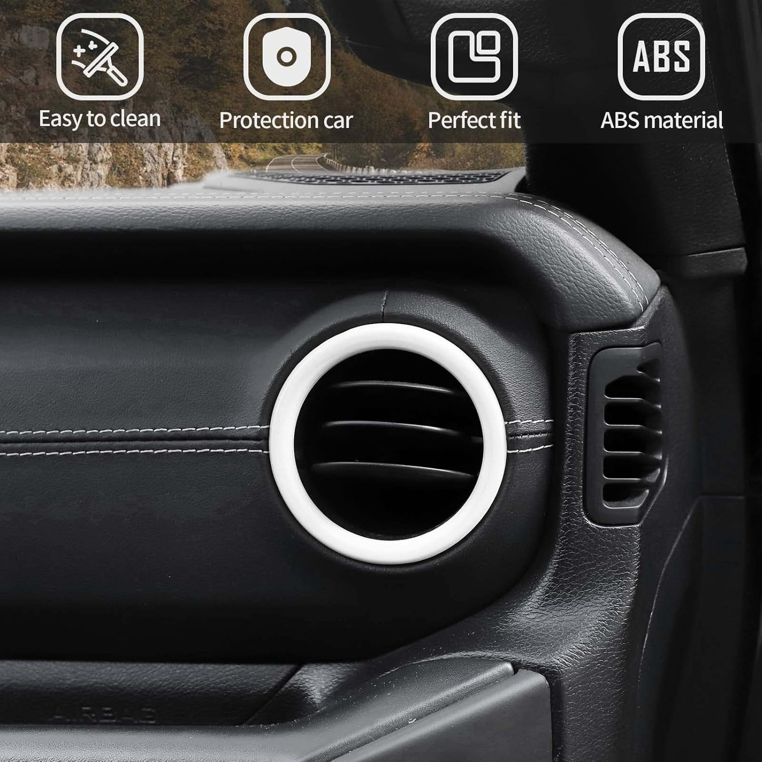 Voodonala for Jeep JL Dash Air Conditioning Vent Outlet Trim for 2018-2022 Jeep Wrangler JL JLU Gladiator JT Trunk, ABS White image number 5