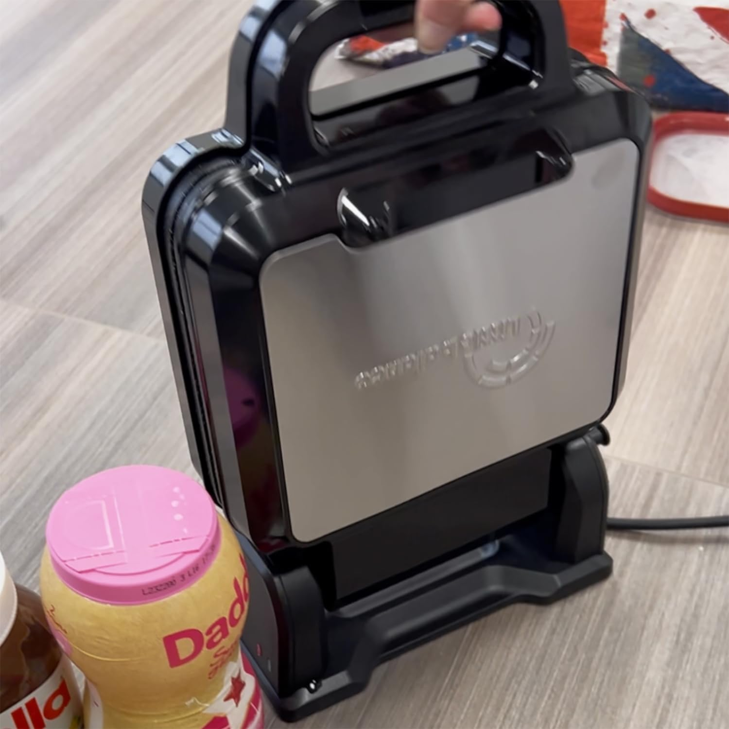 LITTLE BALANCE 8805 Flip Waffles, Electric Waffle Iron, Rotating Waffle Iron, Rotating Base, Real Belgian Waffles, PFAS Free, Non-Stick Coating, Pilot Light, 1200 W, Black image number 1