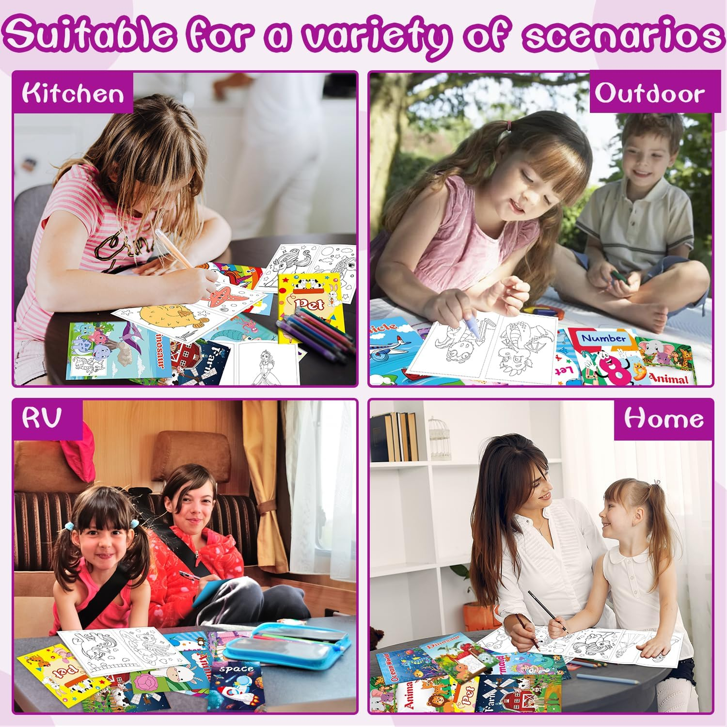 20Pack Small Colouring Books for Kids Party Favours Age 2-4, 4-8, Bulk Colouring Books for Children Girls and Boys, Party Goodie Bags Stuffer Fillers, Includes Unicorn, Mermaid Farm Dinosaur Vehicle More Themes image number 5