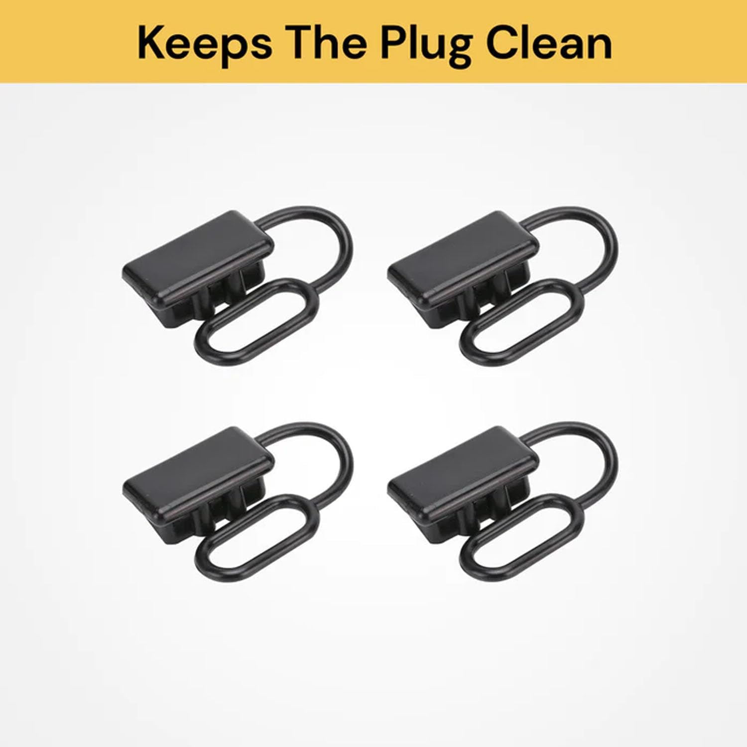 EZONEDEAL 4Pcs 50AMP Battery Dust Cap Black Anderson Plug Cover Style Connectors Connectors for Car Van Modes Motorcycle Exterior Solar DC Caravan Power image number 6