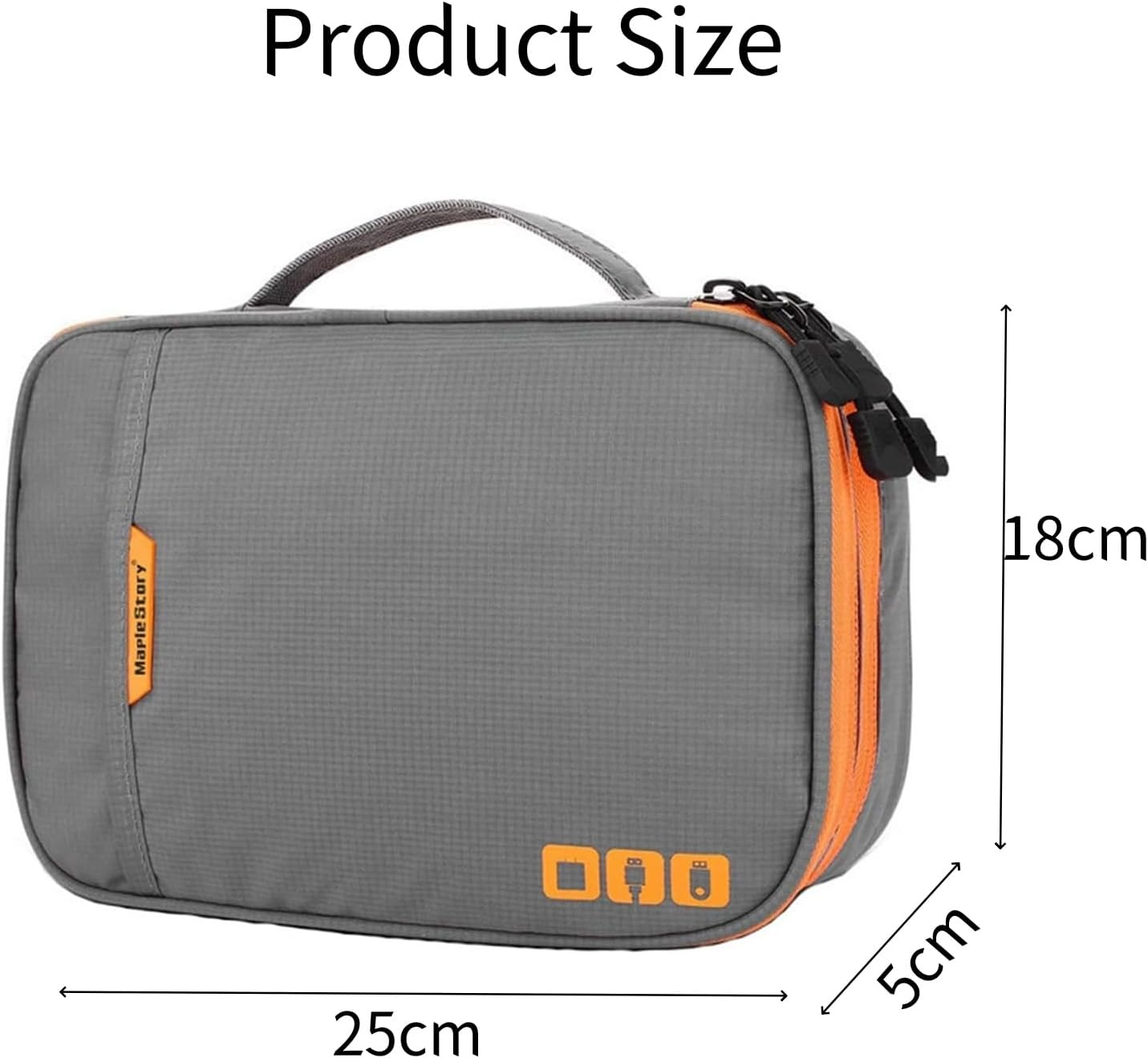 Travel Accessories Organizer Case, Portable Electronic Pouch Gadget Bag for Macbook Power Adapter, Cable, Stylus Pen, SD Card, Bank SD Memory Cards Earphone Flash Drive, Gray image number 5