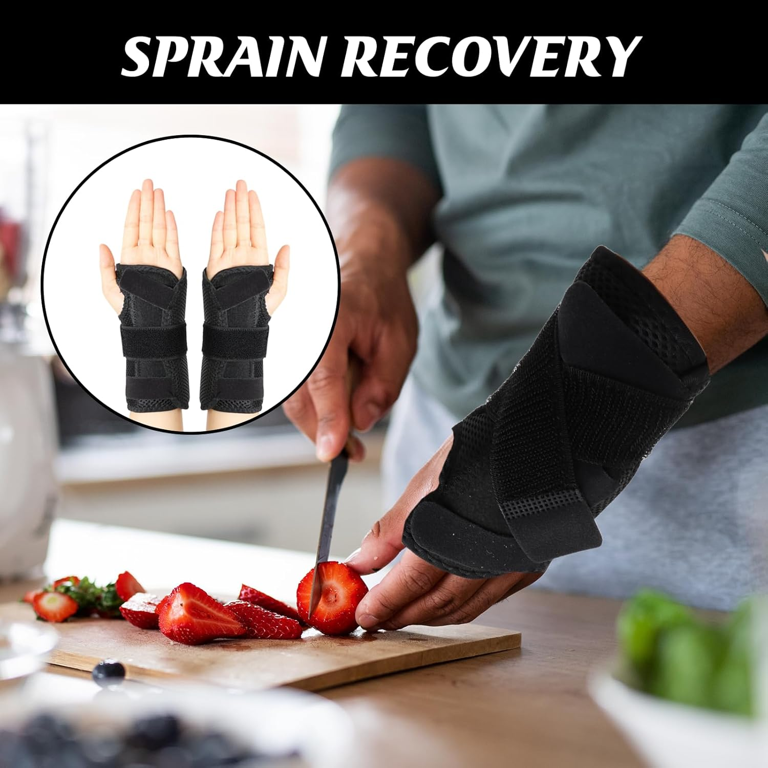 2 Pcs Carpal Tunnel Wrist Brace, Wrist Splint, Wrist Support Suitable for Both Hands (Steel), TFCC Relief, Breathable & Comfortable for Sleeping Work Sport Snowboarding Gym image number 3