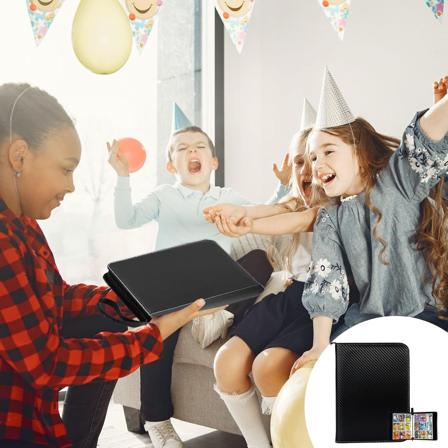 4 Pocket Trading Card Binder Fits 400 Cards, Waterproof 3-Ring Card Collector Album Expandable Card Holder Card Book with 50 Sleeves for Standard Size Cards Sports Cards Gaming Cards Baseball Cards image number 4