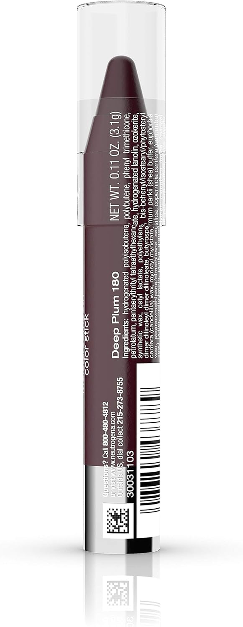 Neutrogena Moisturesmooth Color Lip Stick, 180 Deep Plum, 36 Count - Perfect Plum, 0.011 Ounce image number 6