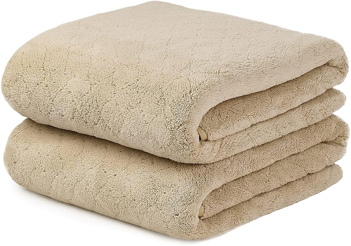 JML Bath Towels (2 Pack, 30"X60"), White Fleece Bath Towel, Luxury Hotel & SPA Towel Sets - Super Soft and Absorbent, Lint Free, Fade Resistant Oversized Bath Towel, Coral Fleece White