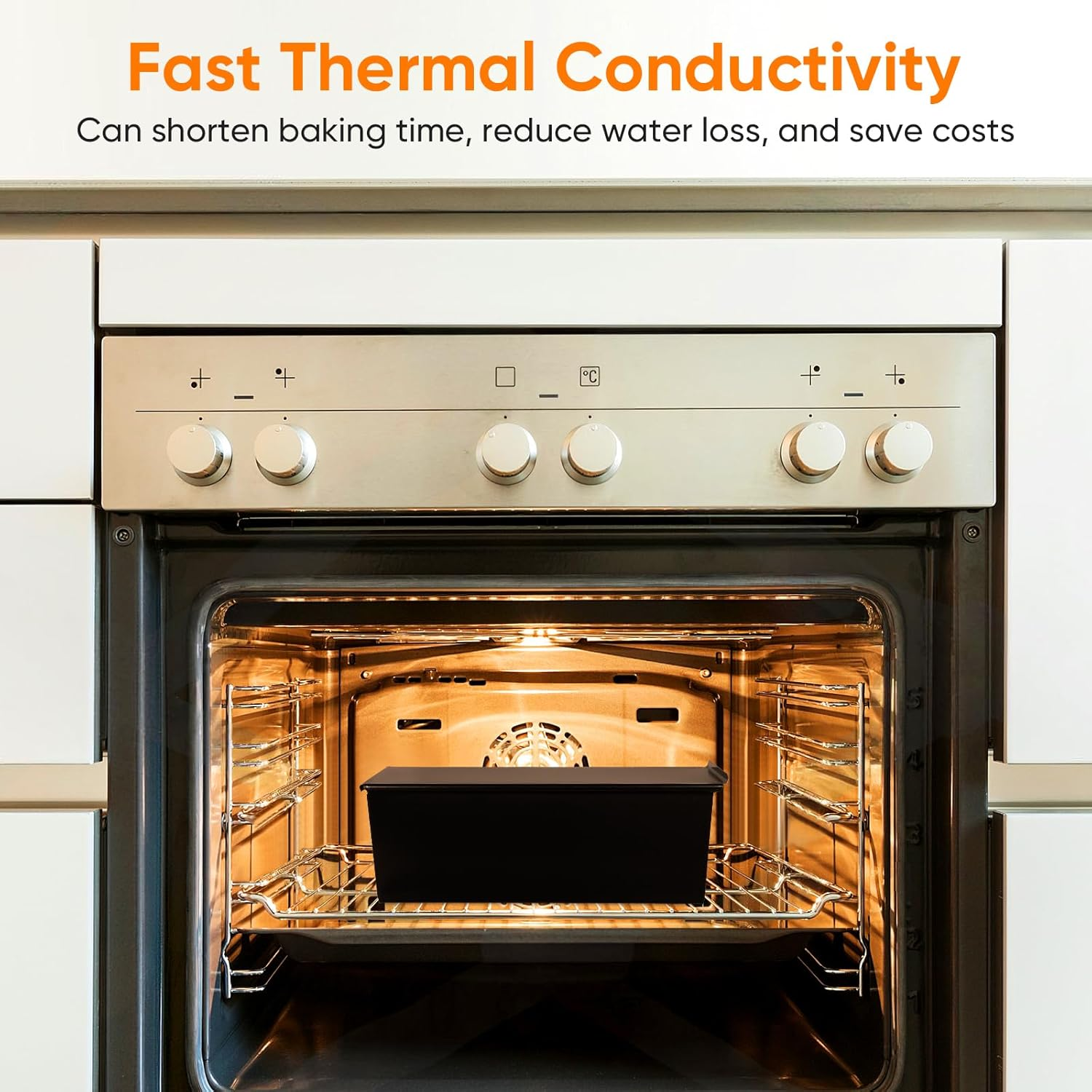 Cabilock Bread Loaf Pans with Sliding Lid, 750G Rectangular Metal Bread Toast Box, Non Stick Baking Mold Bakeware Tin, Flat Toast Pan with Cover for Home Baking image number 6