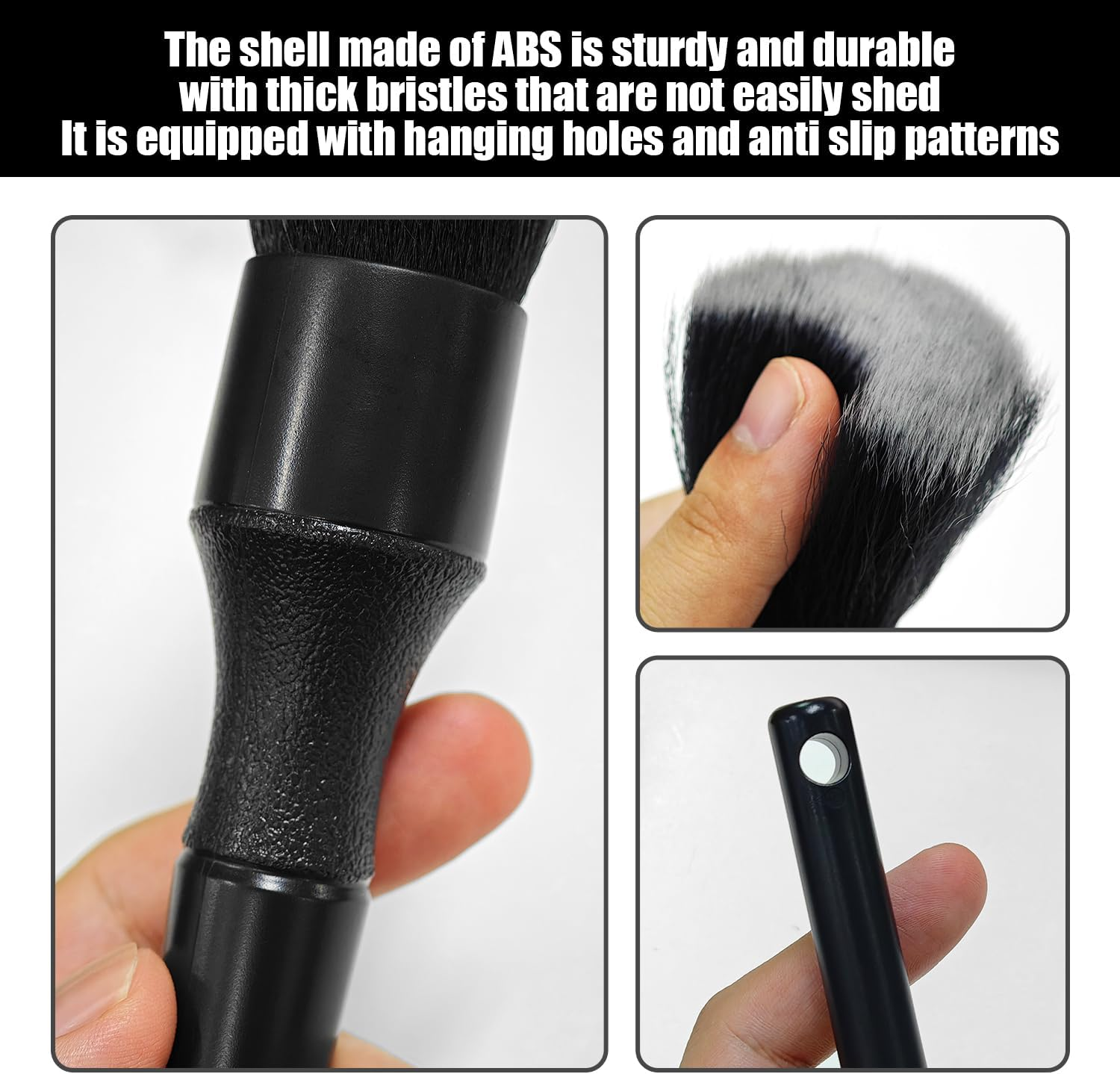 3 Pieces Car Brushes and 2 Parts Hooks, Car Cleaning Tools, Car Acid Brushes, Car Care Supplies. image number 5