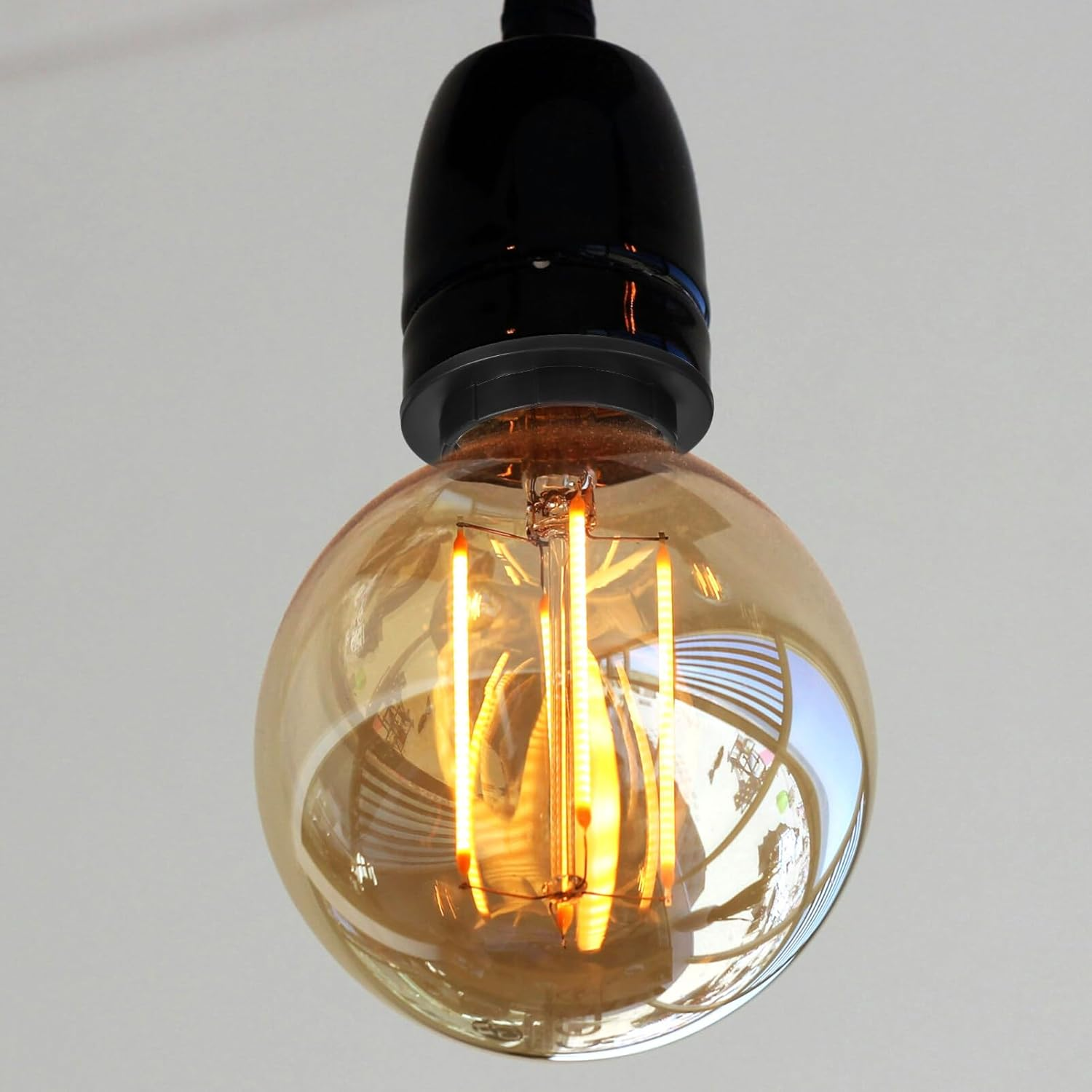 Housoutil Lamp Holder Fixing Rings 4 Pack E27 E26 Light Socket Collar Rings Replacement Parts for Pendant Table Floor Lamps Quick Installation and Heat Resistant image number 4