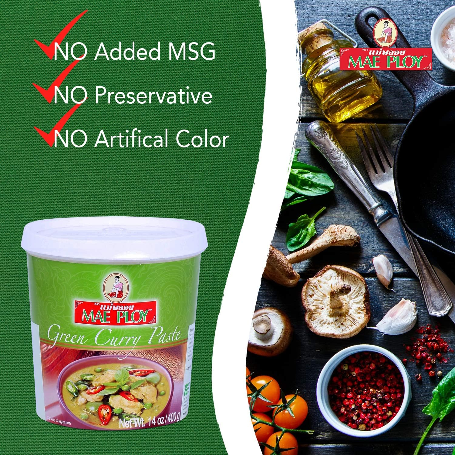 Mae Ploy Green Curry Paste, 400 G