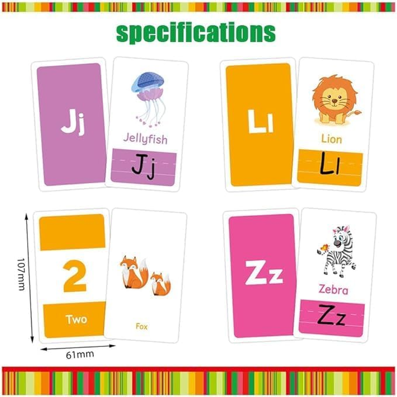 Early Learning Flash Cards Number Flash Cards Alphabet Flash Card 2-4 Years, Learn Colors Number Shapes Animals ABC Letters Sight Words image number 4