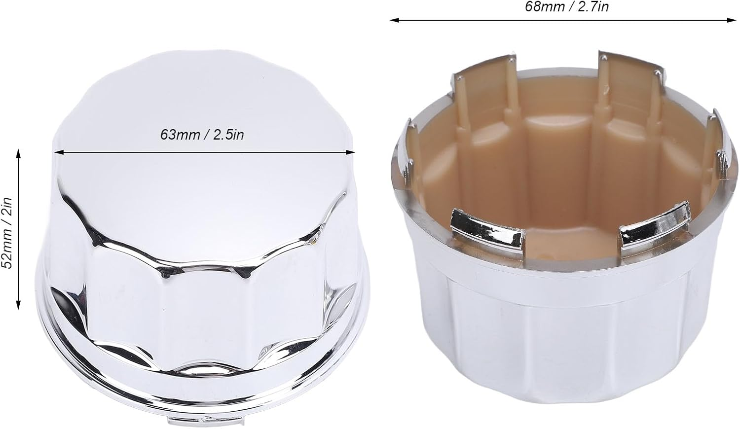 Tyre Wheel Hub Cap Cover, 4 Pieces ATV Tire Center Wheel Hub Cap Electroplated Surface for 8" 10" 12" 14" Alloy Wheels ATV Quad image number 3