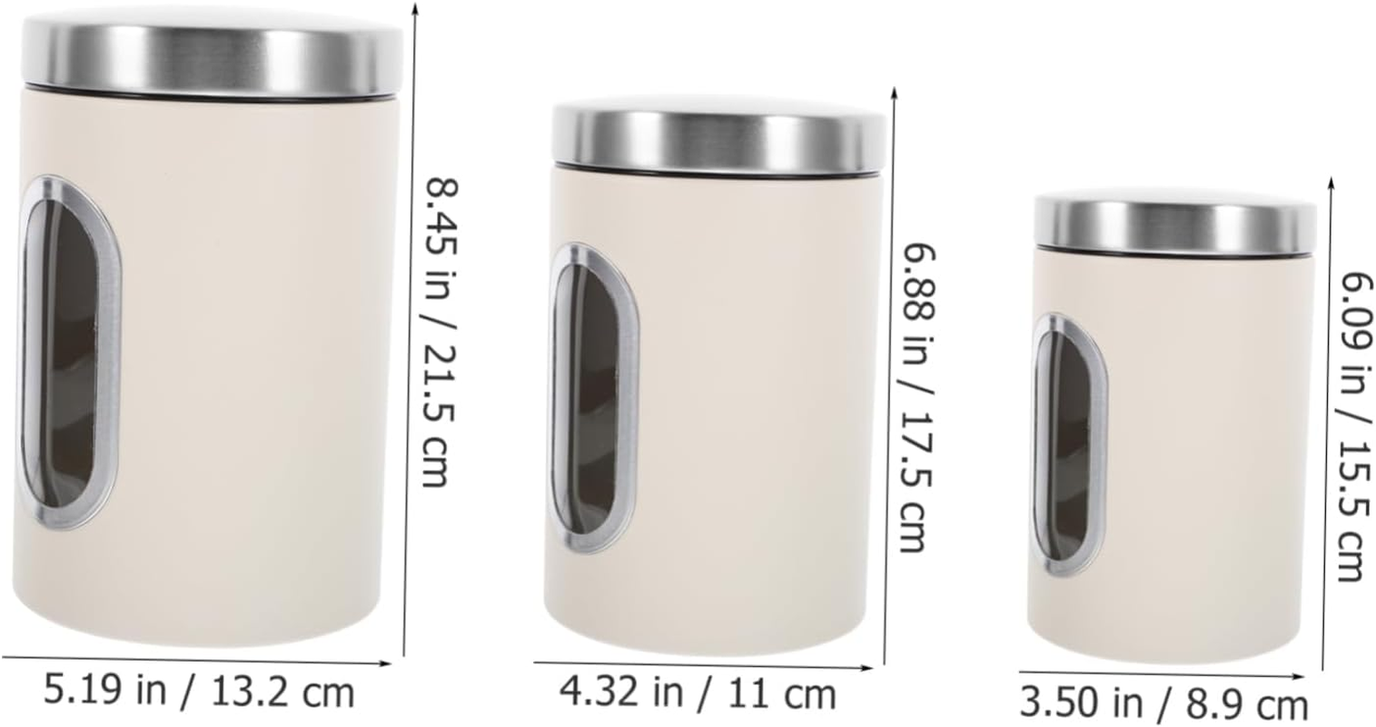 MAGICLULU Airtight Stainless Steel Tea Canisters Set, 3Pcs Loose Tea Leaf Organizer with Lids, Food Storage Jars for Coffee Beans and Kitchen Pantry, Small Metal Storage Containers for Home Use