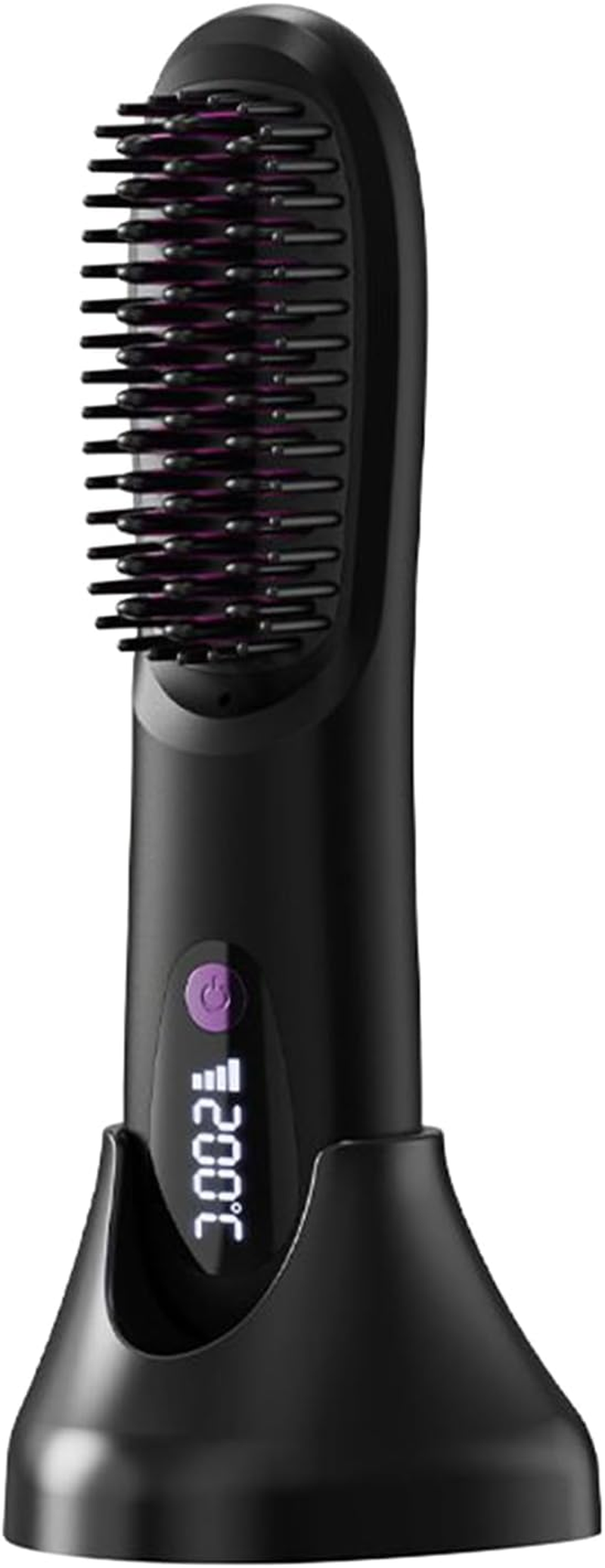 Hair Straightener Brush, Cordless Heated Styling Tool, Rechargeable Flat Iron Comb, 9.06 Inches Lcd Display for Quick Grooming at Home, Salon, Travel Routine, and Business Trips image number 4