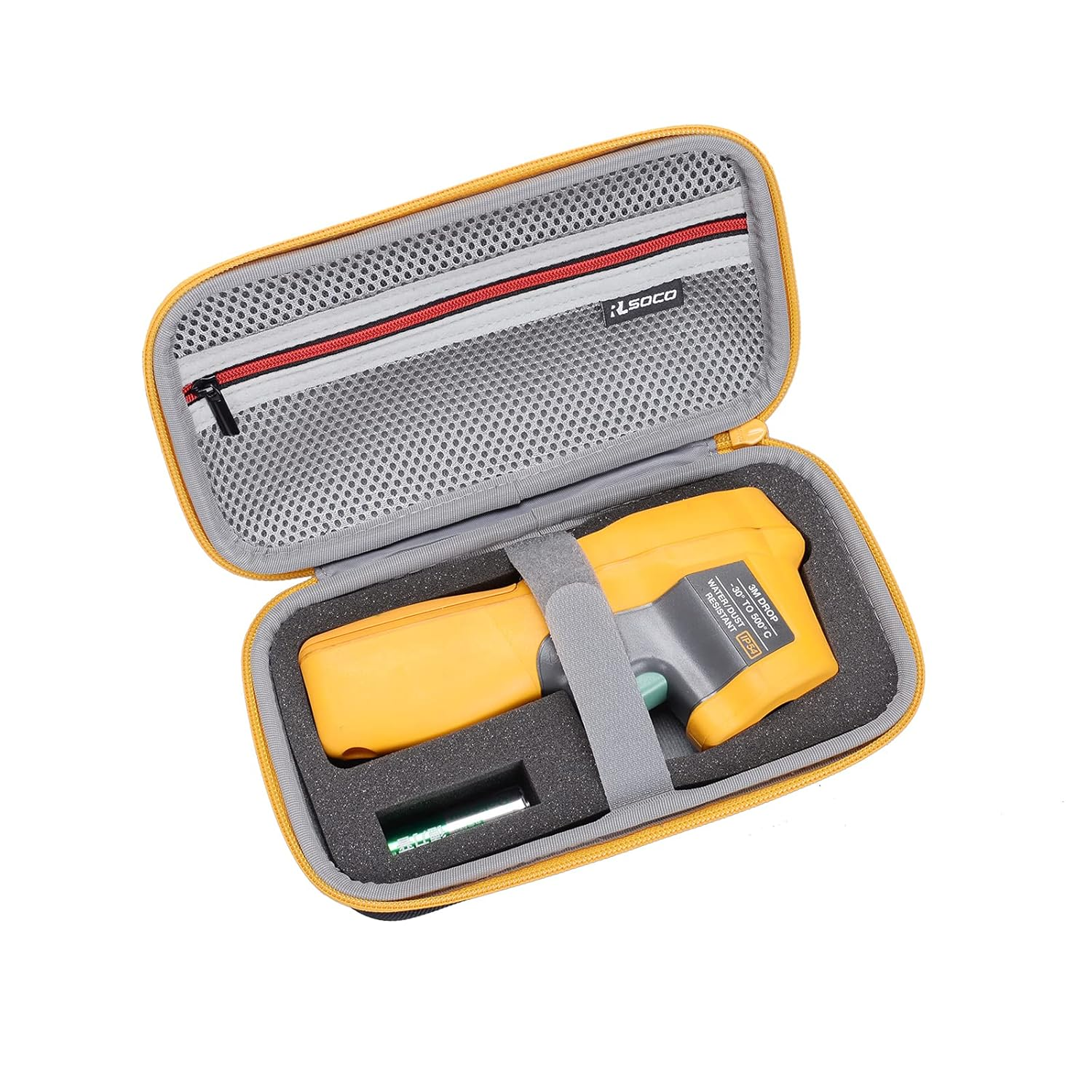 RLSOCO Case for Fluke 117/116/115/179/114/113/233 & Fluke 101/107/106/17B+/15B+ Digital Multimeter, Hard Carry Case with DIY Foam, Drop- and Shock-Resistant - Yellow Zip (Case Only)