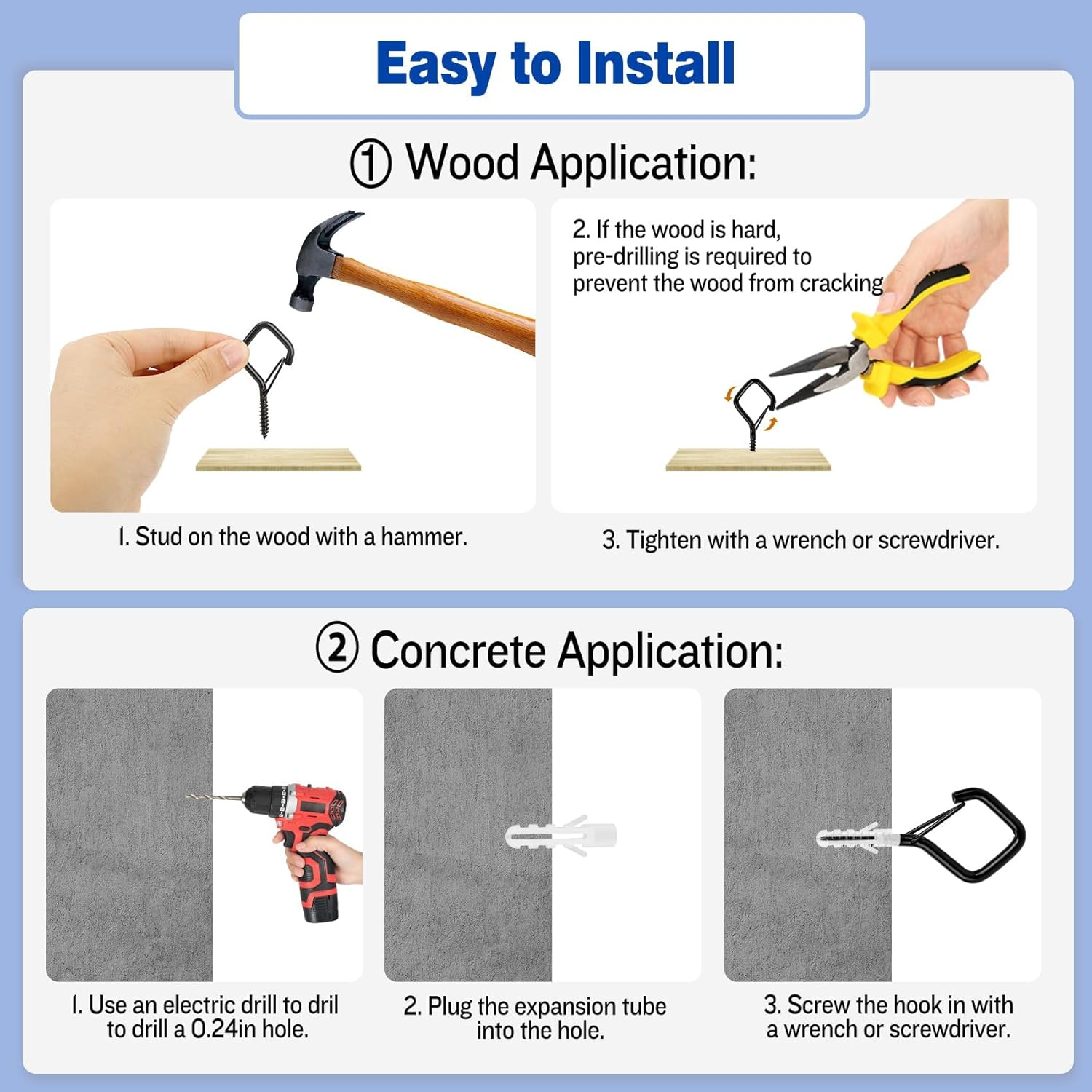 Hooks for Outdoor String Lights Ceiling 24Pcs Screw Hooks for Hanging Plants Hooks for Hanging Heavy Duty Hanging Hooks for Outdoor Outdoor Light Hooks Garland Hanger Hooks for Hanging Christmas Light image number 2