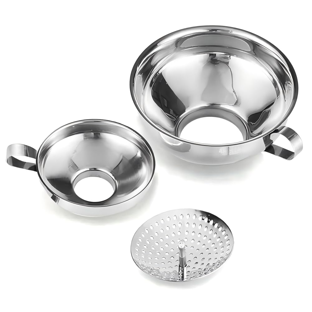 Canning Funnel for Wide and Regular Jars, Wide Mouth Funnel Stainless Steel Funnel for Kitchen Use, Metal Funnel Set for Transferring Liquid Power Jam Grains Dry Wet Ingredients- 3 Pack image number 4