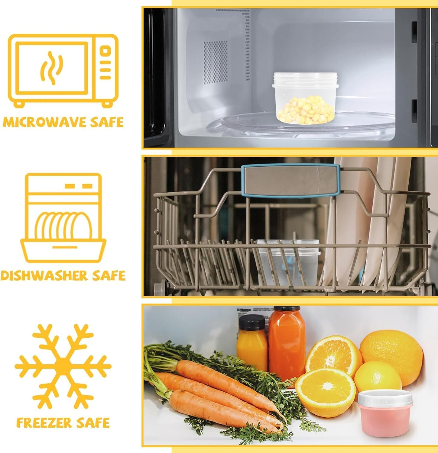 LATERN 20 Pcs Small Food Containers, 8Oz / 250Ml Reusable Plastic Bowls Stackable Food Jars with Lids, Dishwasher Safe, Microwave and Freezer Safe image number 1