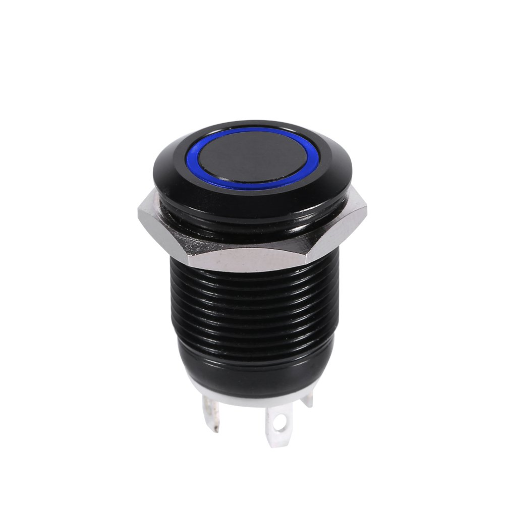 LED Push Button Switch, Momentary Type Car LED Momentary Switch for Outdoor Use for LED Push Button Switch (Blue) image number 2